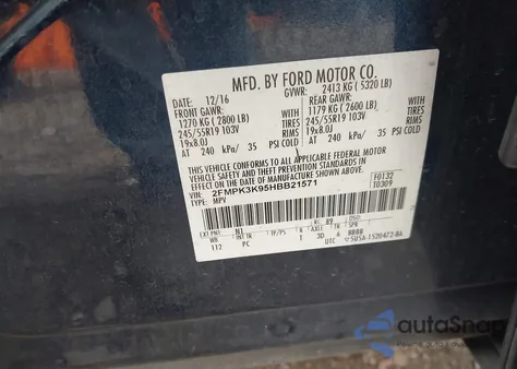 2017 Ford Edge Titanium из США, поврежденный, VIN 2FMPK3K95HBB21571